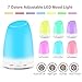 Essential Oil Diffuser, Ultrasonic Aroma Diffuser 120mL Aromatherapy Diffuser Cool Mist Humidifier For Office Bedroom Spa Yoga Baby, 7 Colors LED Light Changing and Waterless Auto Shut-Off