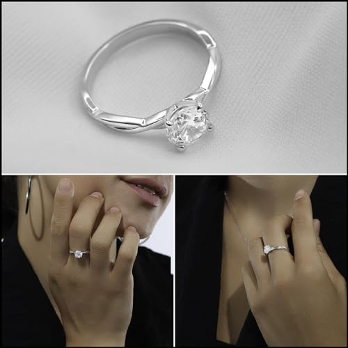 1.00 Carat Round Cubic Zirconia Solitaire Intertwined Strands Engagement Ring for Women in 925 Sterling Silver3