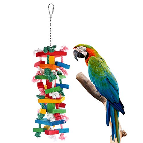 Pure Natural Wood Parrot Toys, Bvanki Parrot Toys 20 inch L 6 inch W Block Chewing Toy, Bird Toys (L - //coolthings.us