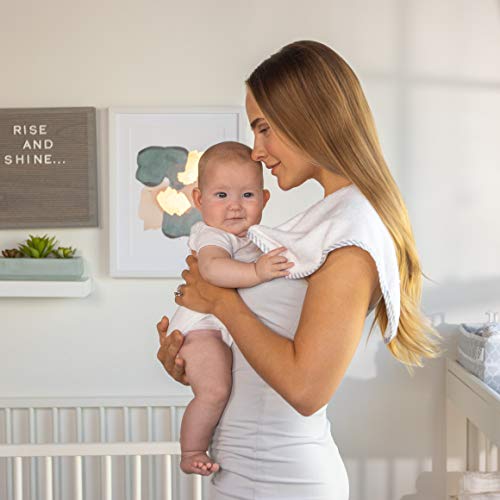 Comfy Cubs Organic Bamboo Burp Cloths, 4 Pack Large 20” By 10”, Baby Washcloths Extra Absorbent And Soft Burping Cloth Towel Wash Cloth Girl Boy (White, Pack Of 4) #TOP1