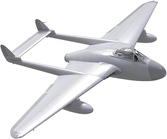Airfix Model Set - A06107 de Havilland Vampire F.3 Model Building Kit - Plastic Model Plane Kits for Adults & Children 8+, Set Includes Sprues & Decals - 1:48 Scale Model, grey