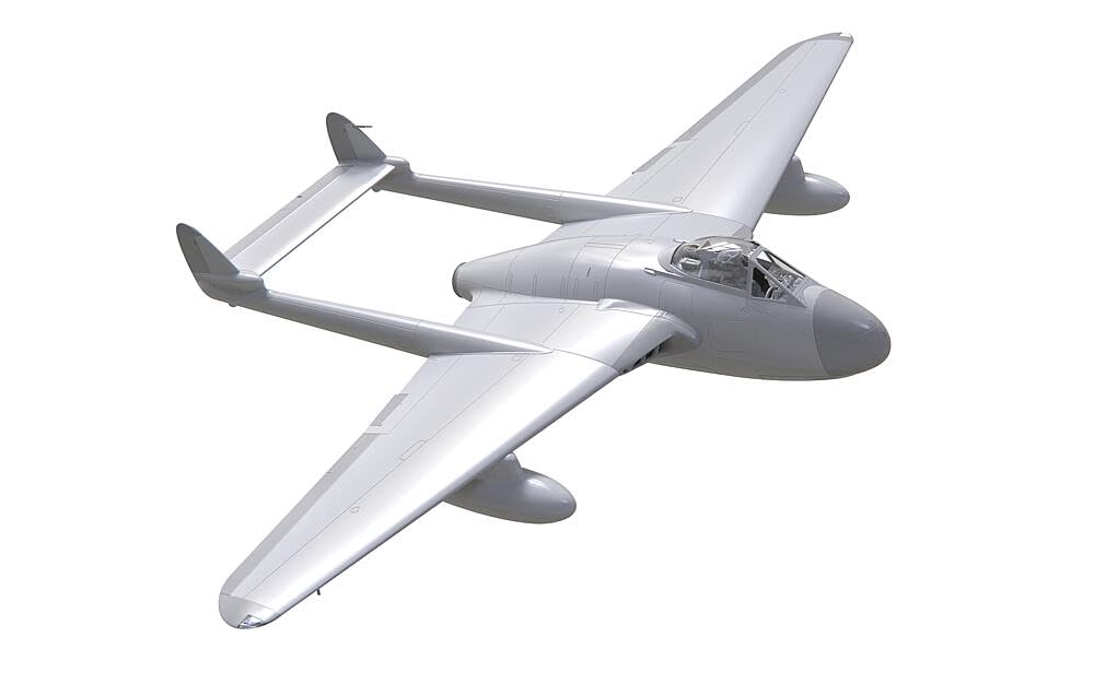 Airfix Model Set - A06107 de Havilland Vampire F.3 Model Building Kit - Plastic Model Plane Kits for Adults & Children 8+, Set Includes Sprues & Decals - 1:48 Scale Model, grey