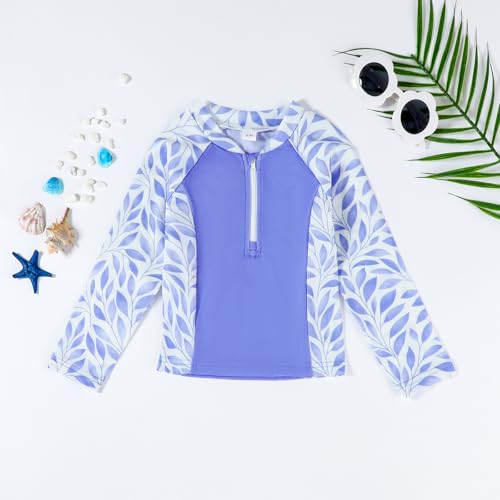 Image of Toddler Girls Long Sleeve Swimsuits Girl Swimwear Little Girls Swimsuits 2 Pieces Toddler Rash Guard Swimsuit Print