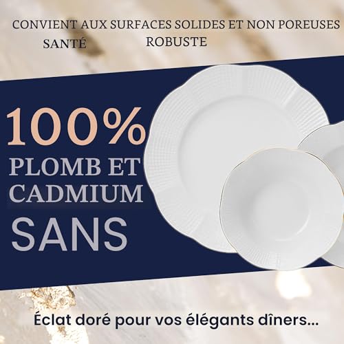 Ensemble de service 24 pièces, vaisselle durable pour 6 personnes