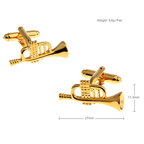 Mancuernillas clásicas doradas para hombre KnBoB miniatura 5