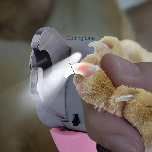 CLAWESY Dog Nail Clipper with Ultra Bright LED Light for Bloodline Stainless Steel Pet Nail Trimmer with Safety Guard - Image 2