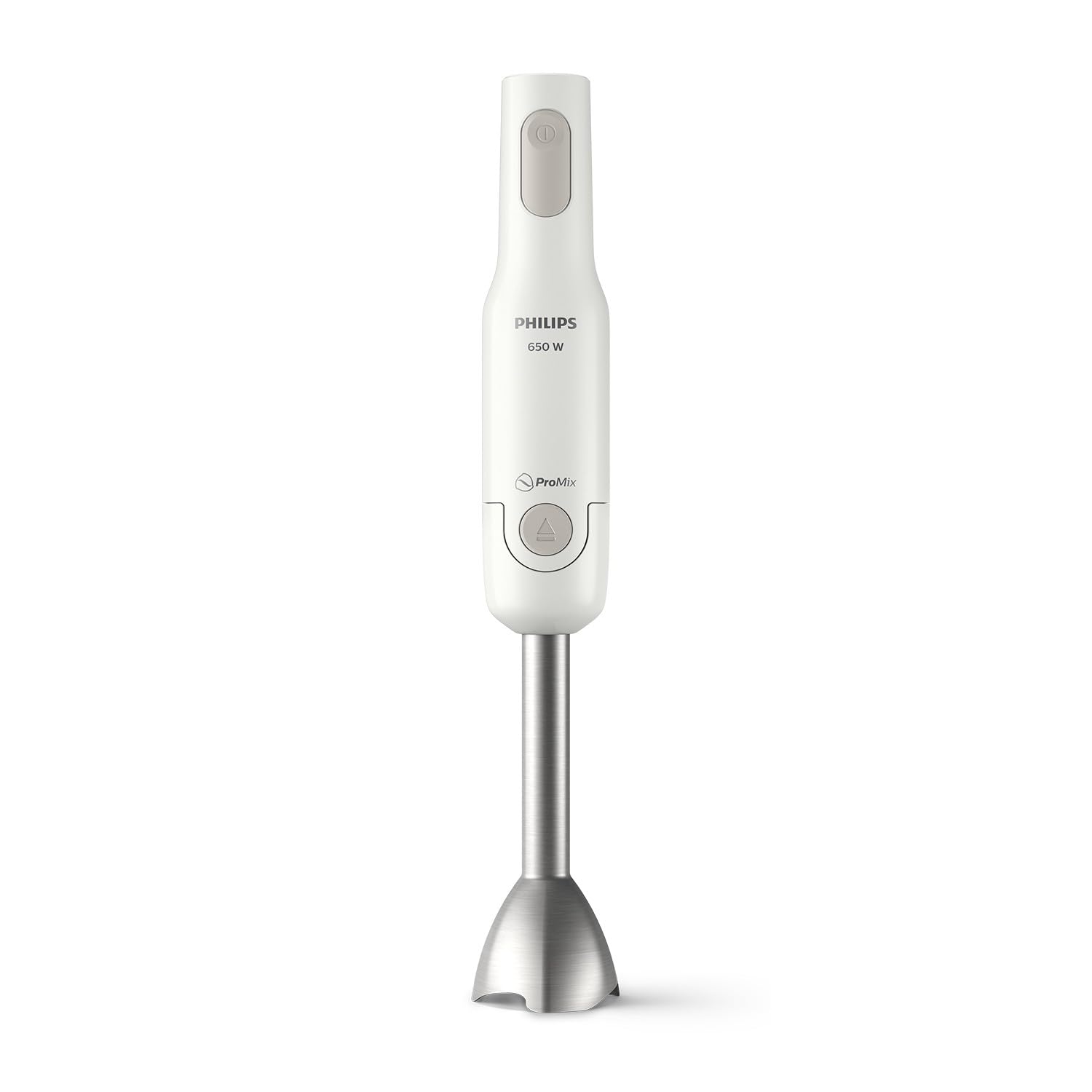 Philips Daily Collection Frullatore a Immersione – Tecnologia ProMix per Mescolatura Rapida, Motore 650W, Protezione Antischizzo, Design Ergonomico, Pulsante di Rilascio Facile, Bianco (HR2534/​00)