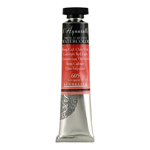 Sennelier Aquarelle 21ml Rouge Cadmium Clair tube 605 pour vos carnets