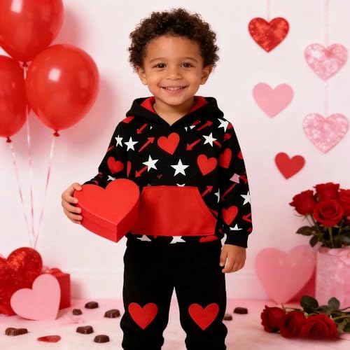 Image of 2-6T Toddler Baby Boy Clothes Color Blocking Hoodies + Pants Fall Winter Outfits