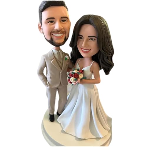 Fashion Personalized Full Custom Character Bobblehead Doll Customize Two Person Statue Custom Portrait Sculpture According to Your Photos, Suitable for Lovers, Friends and Couples
