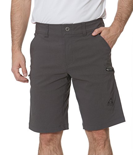 Gerry Mens Stretch Cargo Shorts 6 Pocket Venture Flat Front Woven Hiking Shorts for Men (32, Slate)