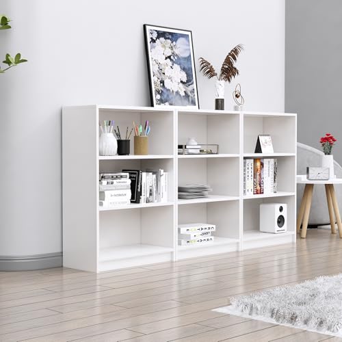 Image of Bniture Engineered Wood Bookshelf for Home | Multipurpose Wooden Book Shelf for Study Room, Home Decor Storage Rack, Showcase Organizer for Living Room, Bedroom, Office | Frosty White