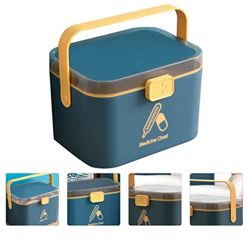 Image of Alipis 1pcbox Lid Portable Holder Emergency Layers Plastic Useful Storage Container Childproof with Case for Organizer Layer Supplies X Camping Cosmetics Pills Kit