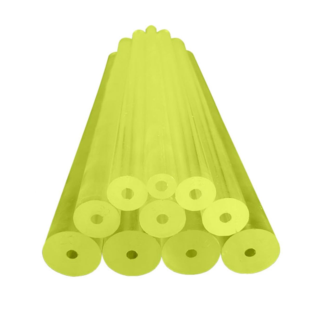 Asta in poliuretano, asta cava in poliuretano, colore giallo traslucido, lunghezza 500 mm, diametro esterno 16-100, interno 6/8/10 (60 x 8 x 500 mm)