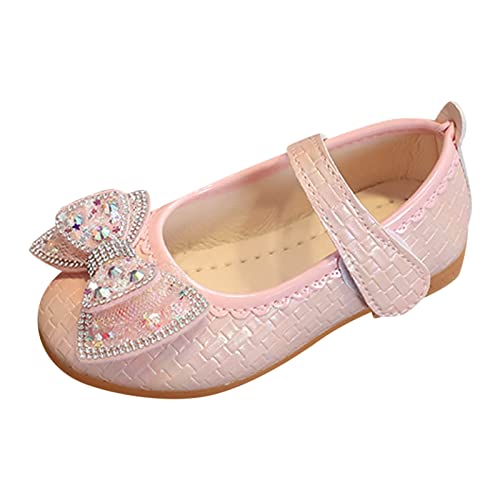 Toddler/Little Kid Girl's Sandals Dress Mary Jane Ballet Flat Shoes Bow Flower Girl Wedding Party Ballerina Flat Shoes (Pink, 11 Toddler)
