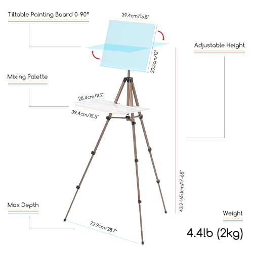 Meeden MDBSCHJ Plein Air Easel For Painting: Adjustable Travel Watercolor Easel Stand thumb #1