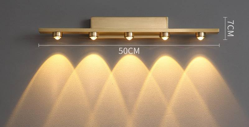 Image of NAVAM Creation 5W Modern LED Wall Picture Light, Warm White Golden Finish Decorative Wall Lamp for Mirror, Painting, Bedroom, Living Room & Hallway