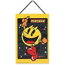Pac-Man Jumping Hanging Wood Wall Decor - Fun Pac-Man Sign for Game Room or Bedroom