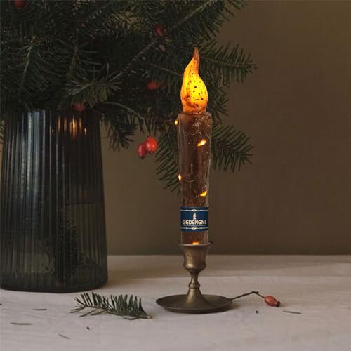 Image of Magical Candlesticks Flameless Taper Candle, 2pcs Brown LED Tapered Candles Remote Dipped Candle 6inch Battery Chandelier for Enchanting Weddings and Harry Potter Inspired Vigils(LW2P-BR)