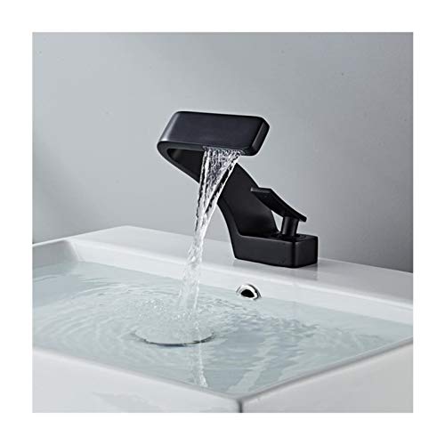 Robinet d'évier cascade en laiton avec mitigeur eau chaude froide et tuyaux inclus pour vanité