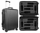 RONPOW wine travel suitcase for Airplanes 12 Bottle, Holds Standard 750ml Size Red Wines, Wine Luggage for Airplane Travel with TSA Lock, Carry Multiple Wines When, Gift, wine Suitcase Black