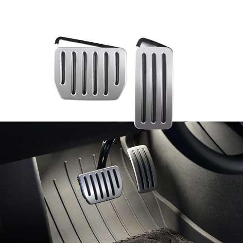 TPARTS Aluminum Self-Flip Lock Performance Pedal Sets Accelerator Brake Pedals Cover for Tesla Model...