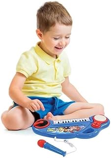 Lexibook, Paw Patrol K704PA Children's Electronic Piano with Light Effects Microphone Drums Built-in Speaker Demo Tunes DJ Player Blue/Red