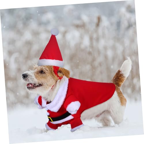 Disfraz de Santa Claus para perros XL algodón cálido miniatura 6