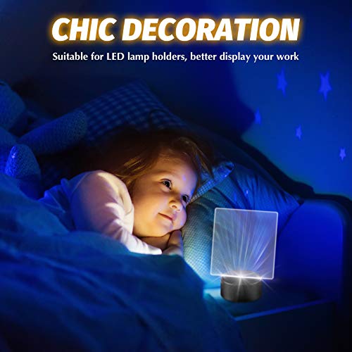 Plaque acrylique transparente de 2mm pour base LED - Lot de 24 plexiglas rectangulaires