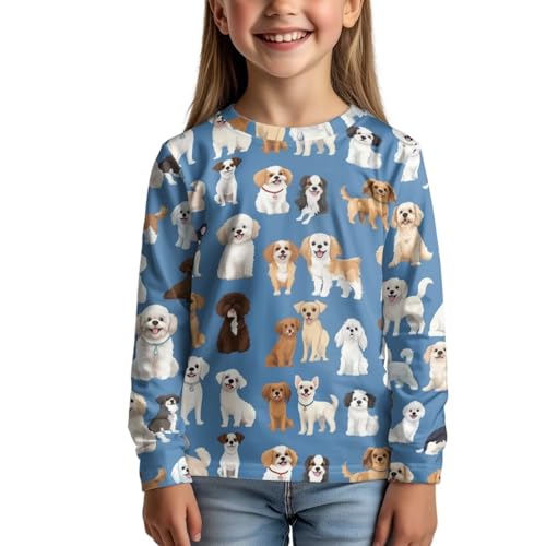 WELLFLYHOM Long Sleeve Shirt 3-16T Kids Casual T-Shirt Pullover Tops Athletic Tees Fall Outfits for Boys Girls3