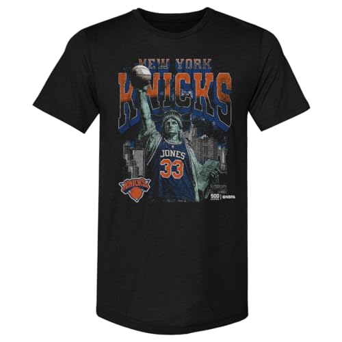 500 LEVEL Dillon Jones New York Knicks Statue of Liberty Men's Premium T-Shirt (Tri Black, X-Large)