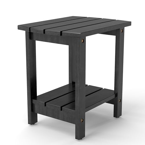 KOBY HOME 2-Tier Adirondack Side Table 17" with Double Shelf,