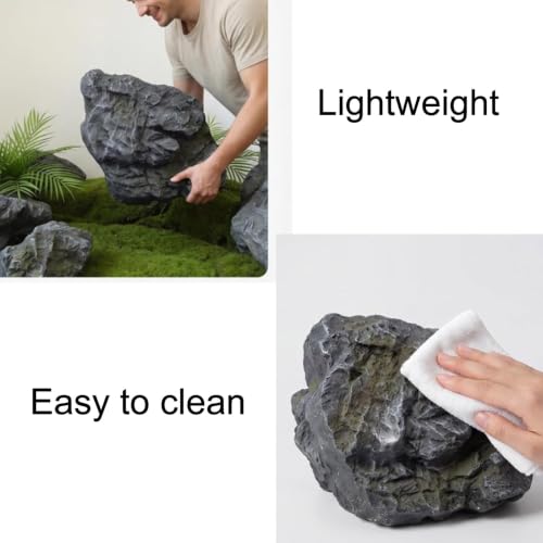 Roca artificial exterior de forma irregular gris para decoración de jardines 6
