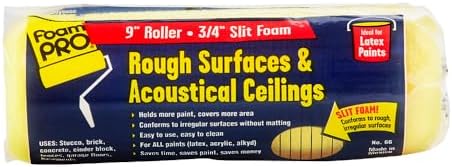 FoamPRO 00066 66 Foam Paint Roller, 1 pack | Slit Foam Roll For Rough & Irregular Surface | Painting Supplies & Tools For Home | Safe for Use With All Paints, Stains, Primers, Clear Coats