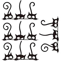 ZORVUJI Juego de 4 pegatinas de pared de gatos negros