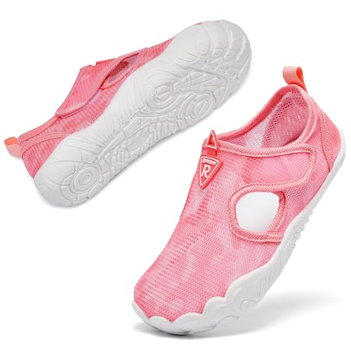 Racqua Girls Water Beach Pool Shoes Boys Swimming Aqua Outdoor Sea Kids Boat Shoe Slip-On Quick Dry Breathable Indoor Lightweight Shoes Pink 43