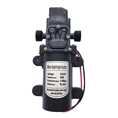perfk Diaphragm Water Pump 24V 0.8Mpa 5L/min, Self-priming Misting Booster Pump Sprayer for Caravan/RV/Boat/Marine/Garden - D Interface