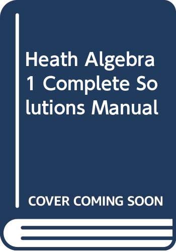Heath Algebra 1 Complete Solutions Manual 0669434256 Book Cover