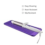 EIOKIT-Silicone-Heat-Resistant-Travel-Mat-Pouch-for-Hair-StraightenerCrimping-IronHair-Curling-IronHair-Curling-WandFlat-IronHair-Waving-Iron-and-Hair-Styling-Tools-2-Pack-PurpleHot-Pink
