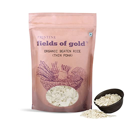 Image of PRISTINE Fields of Gold Organic Beaten Rice (Thin Poha), 400 g