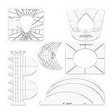 Sechsteiliges nählineal: Quilten Lineal Acryl enthält sechs verschiedene Arten von Nähvorlagen, darunter: Kreis, Bogen, Spirale, Blütenblatt und andere Muster