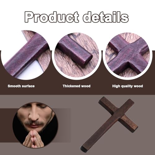 Miniatura 3 de Wusjcof 1 Pieza Crucifijo De Nogal, Figura De Jesús De Madera Vintage Cruz Colgante Adorno Cristiano, Regalo Adorno De Oración, Colgante, Nacimiento, Comunión, Bautizo Negro
