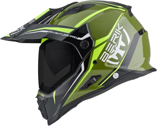 Berik MX313 Volstom Adventure Pro Enduro Hełm, zielona/żółta/, XL