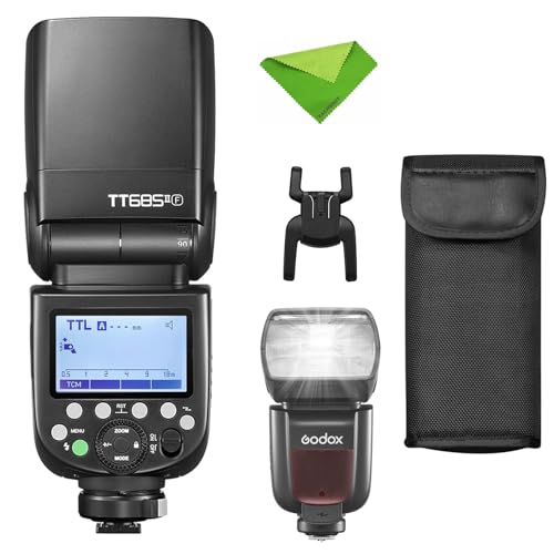Godox TT685II-F Flash for Fuji TTL Speedlight Camera Flash, 2.4G Wireless X System, HSS 1/8000S Speedlite for Fujifilm Fuji Cameras X-T2 X-T1 X-T10 X-A3 X-E1 X-Pro1 X100F X100T (Upgraded TT685F)