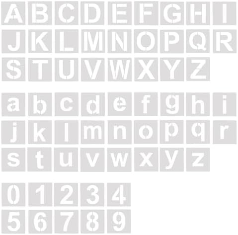 Lot De 4 Pochoirs Alphabet Et Chiffres - Taille 5 à 30 Mm - Plastique Rigide