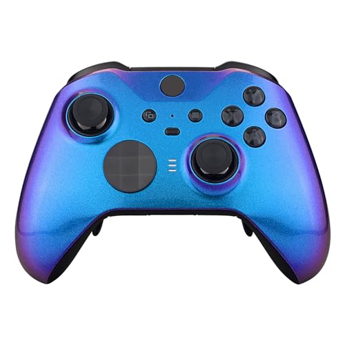 Image of eXtremeRate Chameleon Purple Blue Faceplate Cover, Front Housing Shell Case Replacement Kit for Xbox One Elite Series 2, Xbox Elite 2 Core Controller Model 1797 - Controller NOT Included