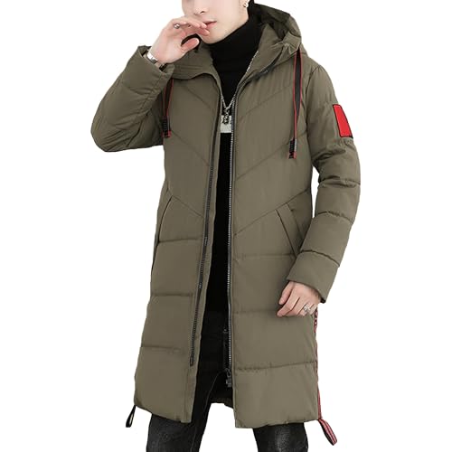 Chaqueta larga acolchada de invierno Y2K parka térmica cortavientos con capucha