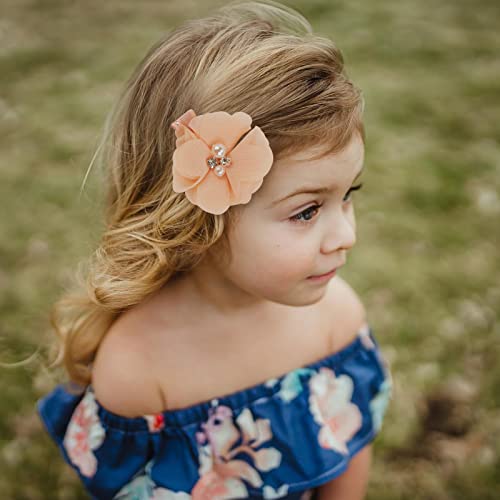 20Pcs Baby Girl Hair Clip, Snowstar Multi Colored Flower Non Slip Alligator Clip Fully Lined Barrettes Handmade Floral Hair Accessories For Newborn Infant Kids Toddle (Pink) #TOP3