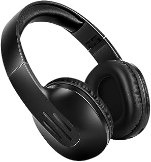 ZIHNIC Bluetooth Headphones Over Ear, 5 EQ Modes Wireless Headphones, Foldable Lightweight Headset With Deep Bass, HiFi Stereo, Microphone for Online Class,Office,PC,Phone(Black)
