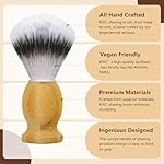 5 in 1 Shaving Kit, Shaving Brush Kit for Men,Set Include Synthetic Shave Brush, Stainless Lathering Bowl, Shave Brush Stand, Shaving Cream, Shave Manual, Best Gift for Bearded Man,Silvery Set - Image 2